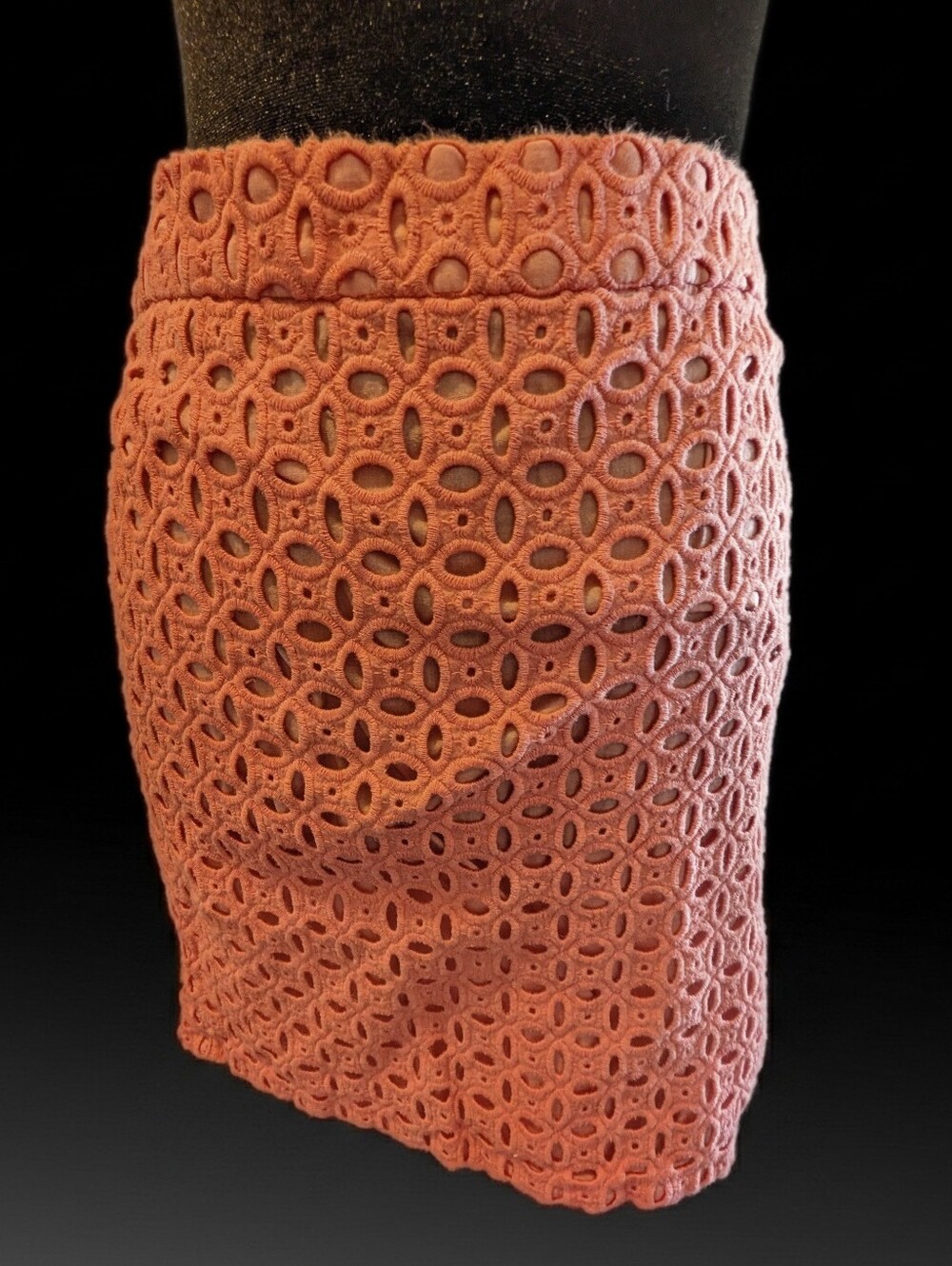 Women’s J Crew Coral Eyelet Lace Pencil Skirt (011)